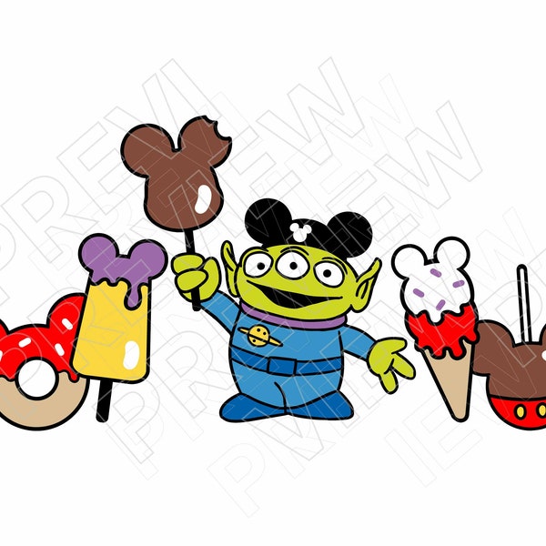 Toy Story Alien Snacks SVG png clipart dxf , cut file layered by color