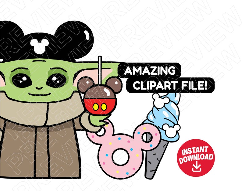 Download Baby Yoda SVG Disney ears Disney snacks Disneyland | Etsy