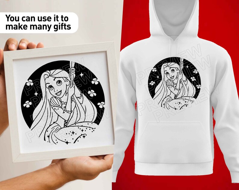 Rapunzel svg Tangled svg vector cut file Disney princess ...