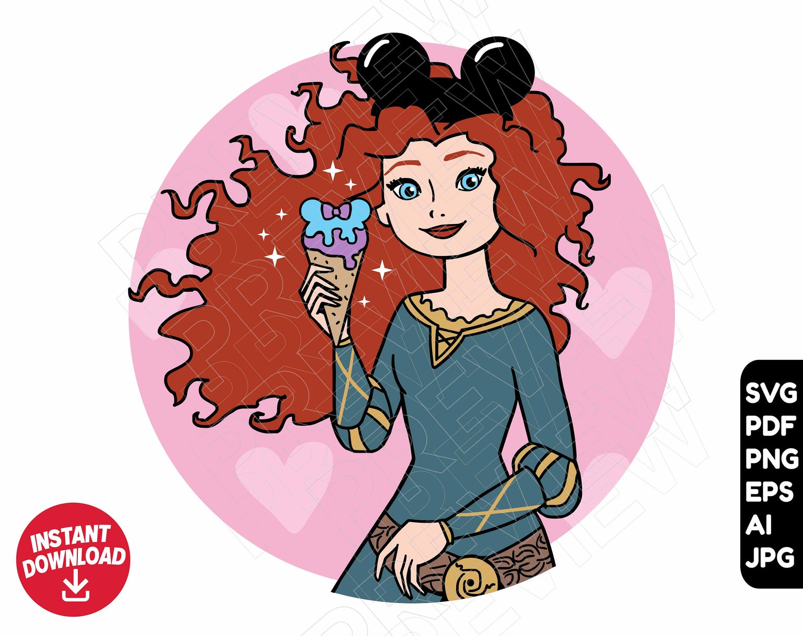 Merida SVG Brave Snacks Png Clipart , Cut File Layered by Color - Etsy