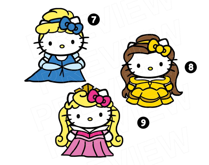 Download Hello Kitty SVG BUNDLE Disney Princess svg Cut files ...