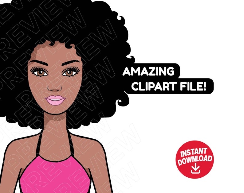 Barbie Afro svg cut file clipart Barbie doll svg png image 2.