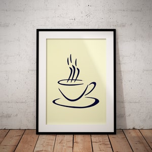 Abstracte kunstafdruk koffieliefhebber