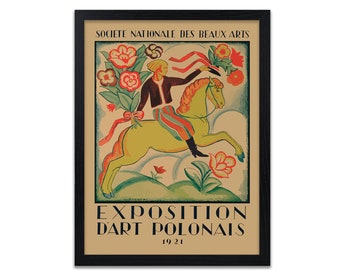 Art Deco Man on Horse Print | Vintage Exhibition Poster