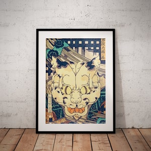 Cat Prints | Art Nouveau Cat Print | Vintage Cat Poster | Japanese Cat Print | Ideal Home Decor Gift