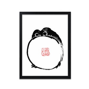 Japanese Frog Art Print | Giclee Ink Painting image 1