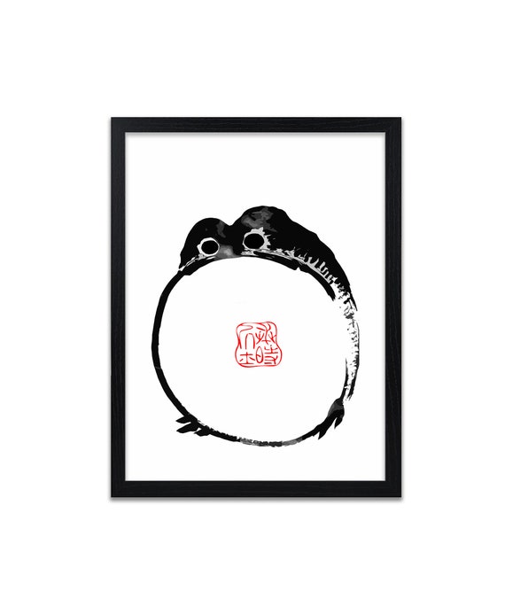 Japanese Frog Art Print | Giclee Ink Painting