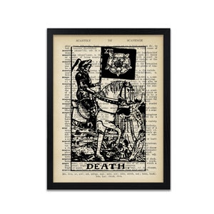 Carte de tarot Dictionnaire abstrait de la mort Impression artistique