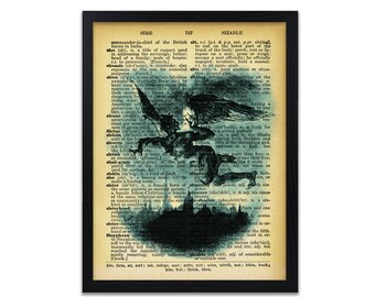 Impressão Steampunk Cidade Voadora – Arte Gótica de Dicionário