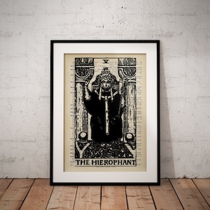 Tarot Card Hierophant Abstract Dictionary Art Print