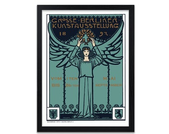 Art Nouveau Poster | Vintage Exhibition Poster | Vintage German Art Print | Berlin Art Exhibition Posters