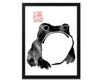 Frog Print | Japanese Art Print  | Giclee Prints | Vintage frog poster | Japanese Frog Print