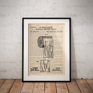Toilet Patent | Dictionary Art Print | Vintage Toilet Prints