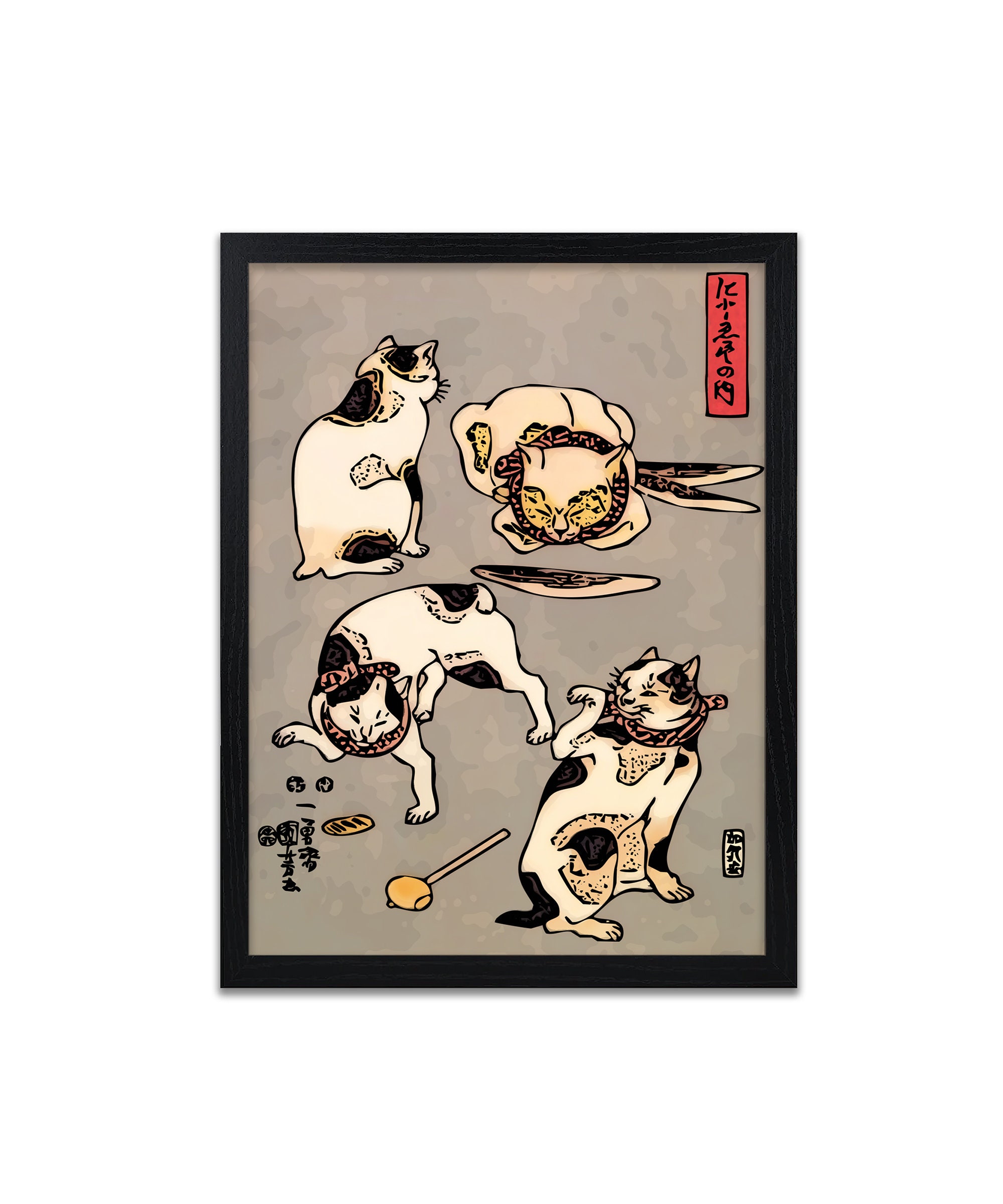 Cat Print Japanese Cat Prints Vintage Japanese Art - Etsy