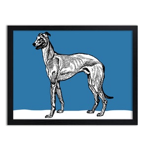 Vintage Dog Wall Art | Art Nouveau Dog Print | Vintage Dog Poster | Greyhound Prints | Frame Not Included