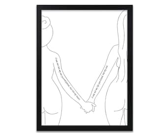 Lesbian Love Quote | Lesbian Art Print | Lesbian Love Gifts | Lesbian Wedding Gift | Lesbian Anniversary Gift | You Whispered Into My Soul