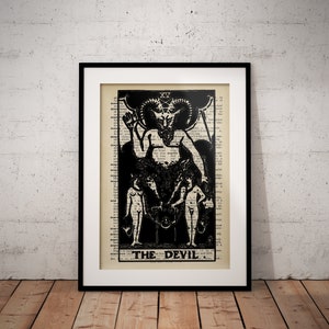 Impresión abstracta de la carta del Tarot - El Tarot del Diablo - Impresión artística del diccionario
