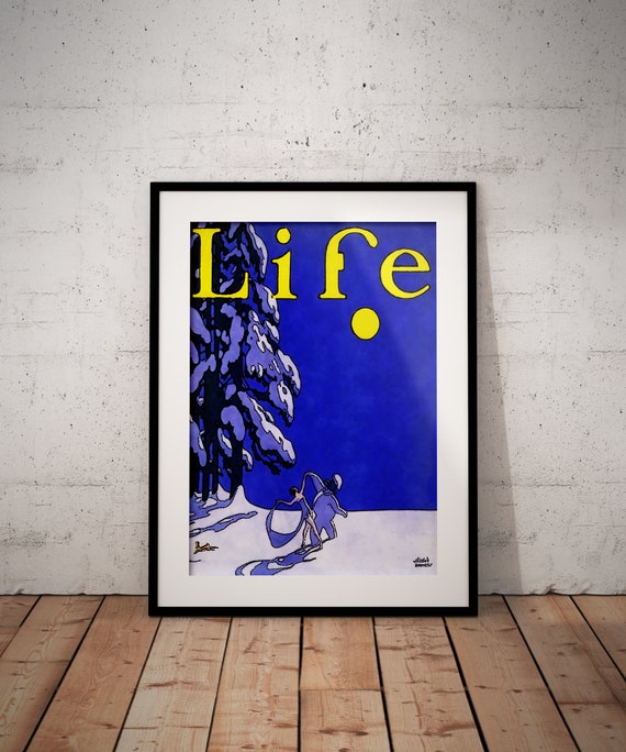 Art Nouveau Winter Scene - Vintage Magazine Cover Art Print