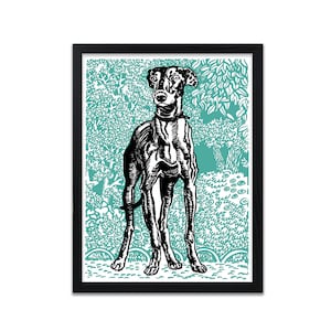 Vintage Dog Wall Art | Art Nouveau Dog Print | Vintage Dog Poster | Greyhound Prints |