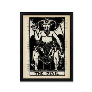 Tarotafdruk - Woordenboekkunst wordt afgedrukt - The Devil Tarot