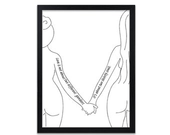 Custom Lesbian  Print | Lesbian Art Print | Lesbian Love Gifts | Lesbian Wedding Gift | Lesbian Anniversary Gift | Gay Art Print