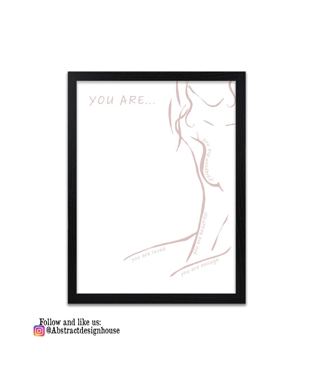 Positive Affirmation Print Self Love Prints Nude Line Etsy Uk