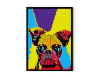 Andy Warhol Inspired Colorful Dog Giclee Art Print - A Burst of Canine Pop Art