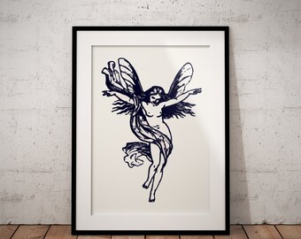 Feen AKT Zeichnung | Fee Engel Göttin Gesicht | Zauberhaftes MärchenPortrait