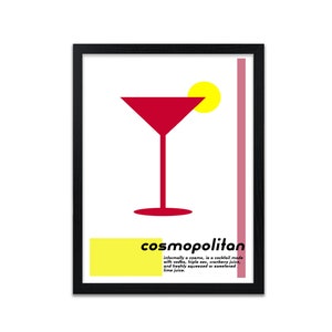 Impresión de cocina - Póster cosmopolita - Pósteres de cócteles - Impresiones Bauhaus