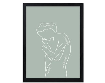 Self Love Print - Positive Affirmation Prints - Different Colours Available