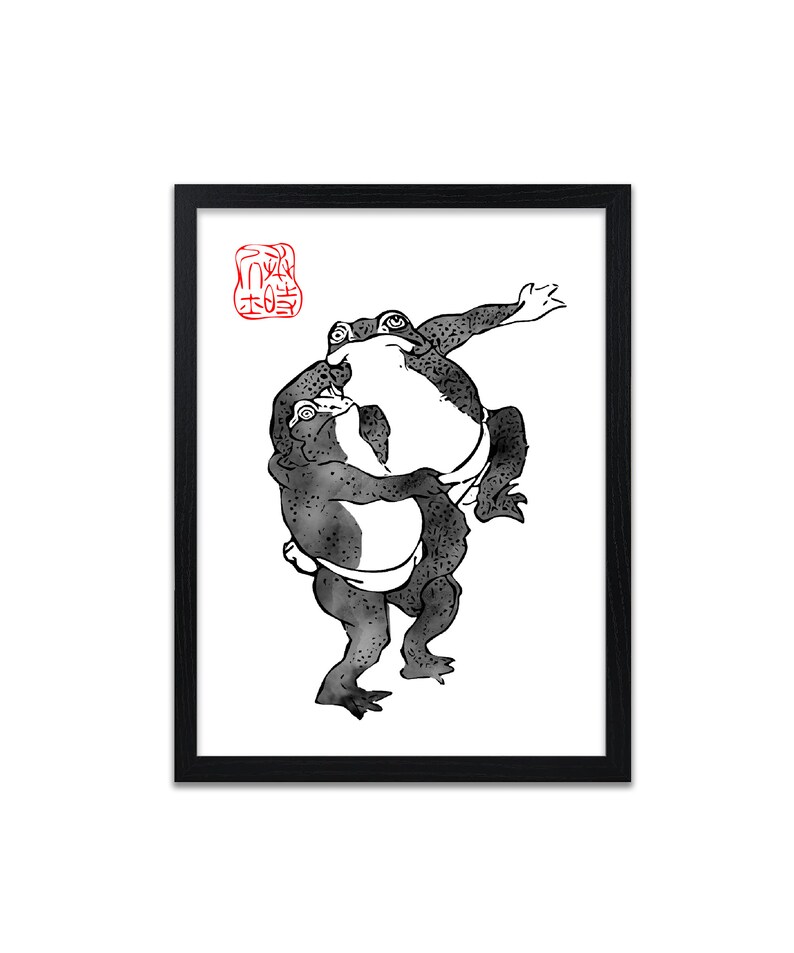 Frog Print Japanese Art Print Giclee Prints Etsy UK