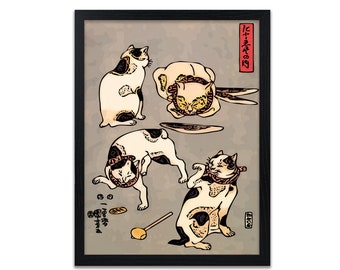 Cat Print - Japanese Cat Prints - Vintage Japanese Art - Utagawa Kuniyoshi