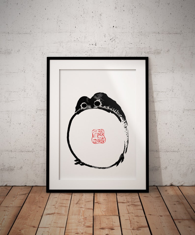 Japanese Frog Art Print | Giclee Ink Painting image 4