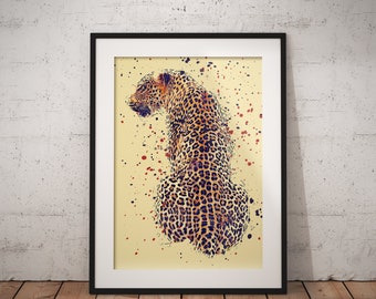 Leopard Watercolour Abstract Print