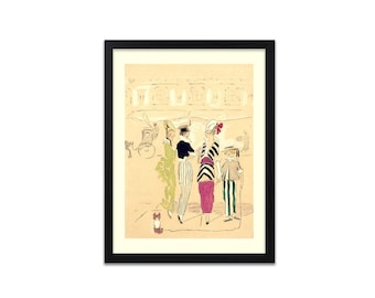 Stampa di copertina di rivista vintage / Arte murale di moda / Decorazione retrò / Poster romantico