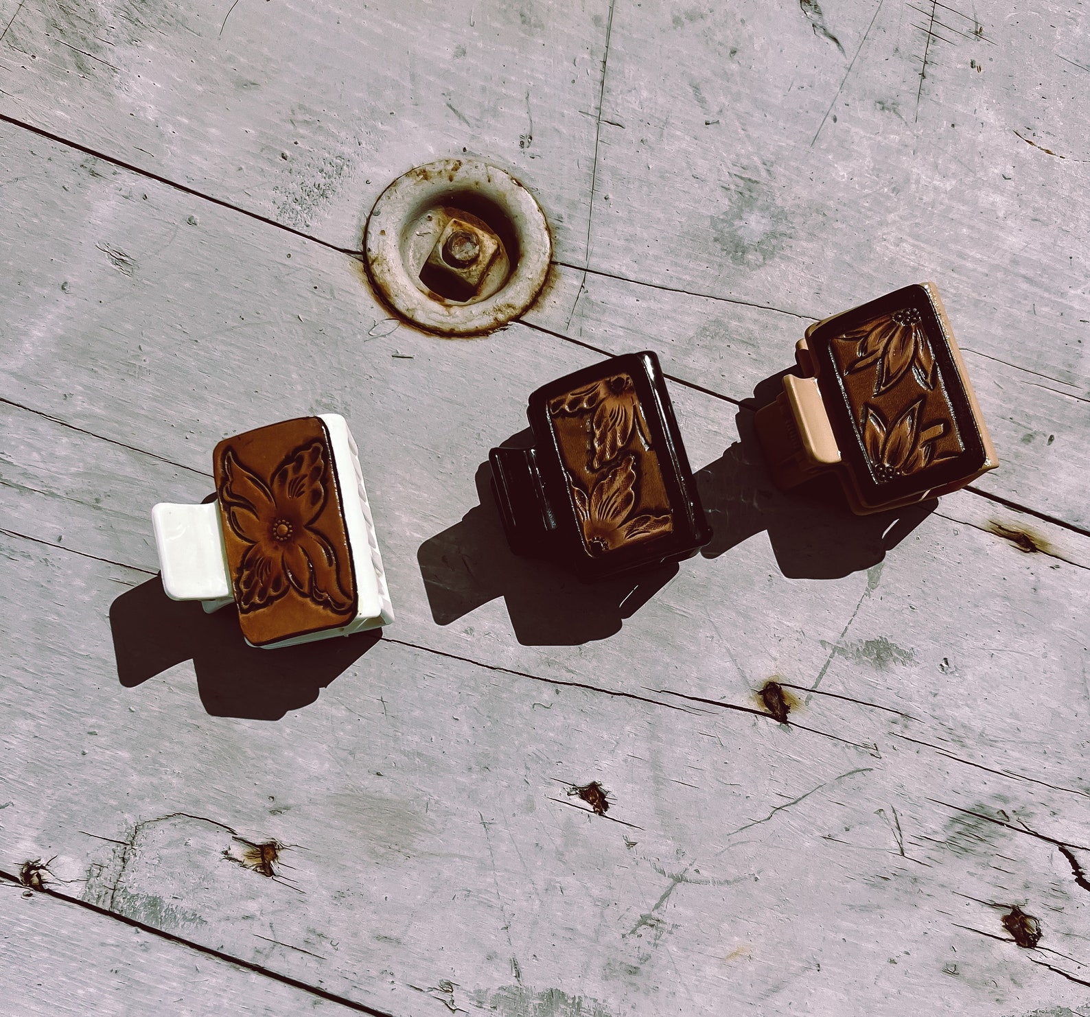 Leather Hair Claw Clips Etsy