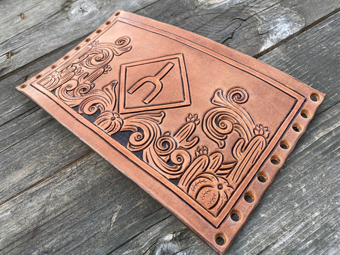 Tooled Leather Bouquet Wrap Etsy