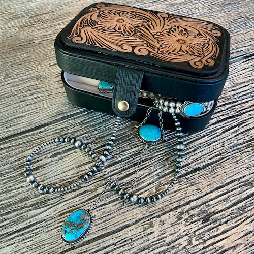 Tooled Leather Jewelry Box Etsy