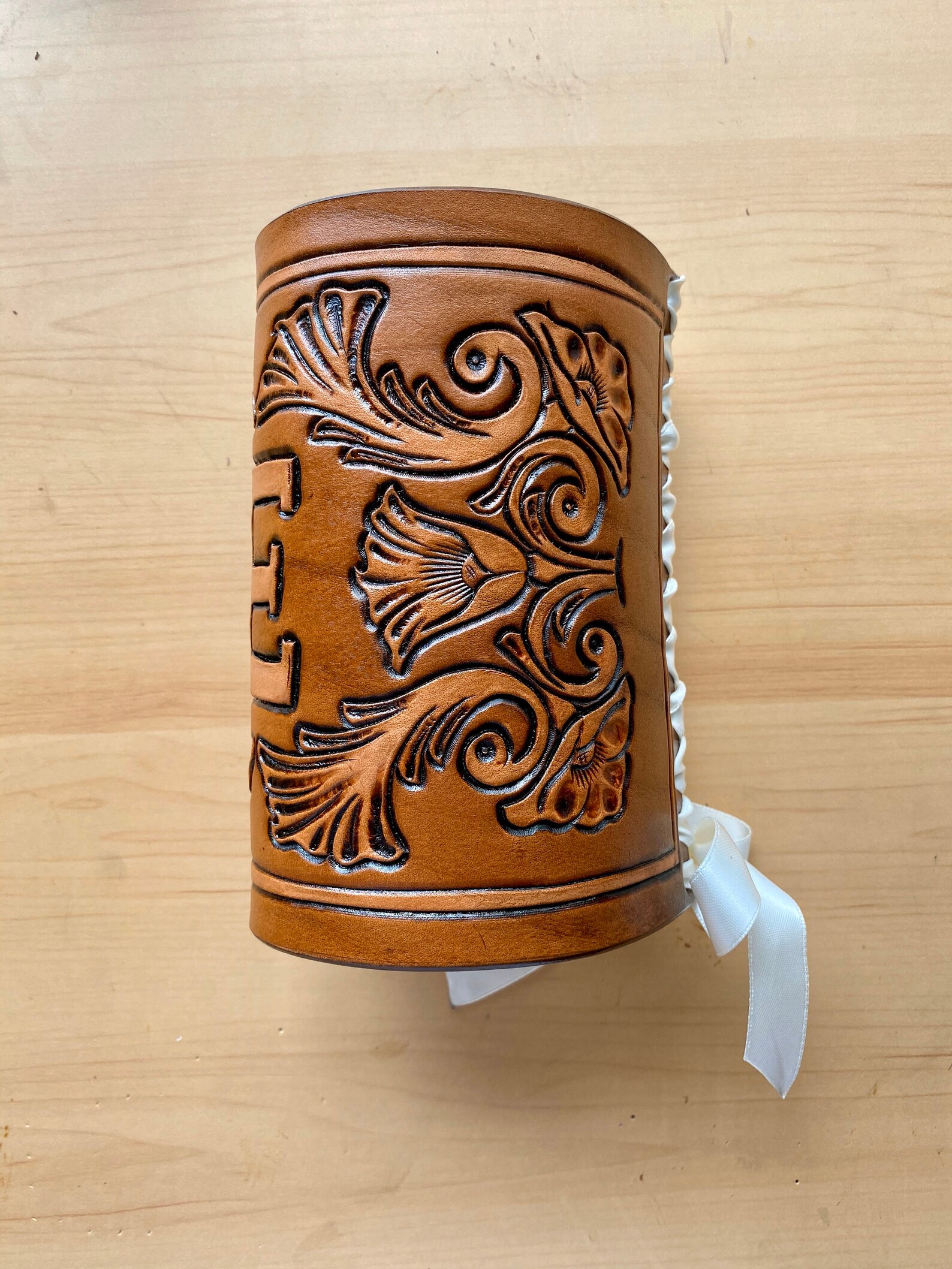 Tooled Leather Bouquet Wrap Etsy