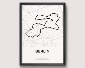 Berlin-Marathon personalisiertes Laufposter – Laufdruck, Marathon-Geschenk, Halbmarathon-Geschenk, Marathonläufer