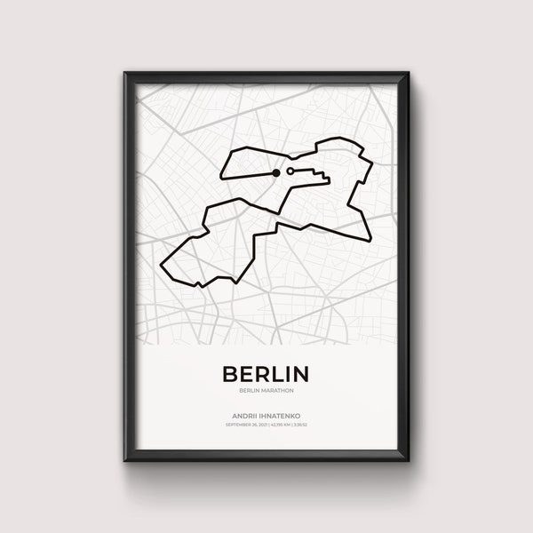 Berlin-Marathon personalisiertes Laufposter – Laufdruck, Marathon-Geschenk, Halbmarathon-Geschenk, Marathonläufer