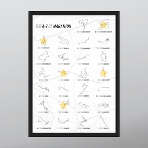 A-Z Marathon Running Poster: City Marathon Routes (Digital Download)