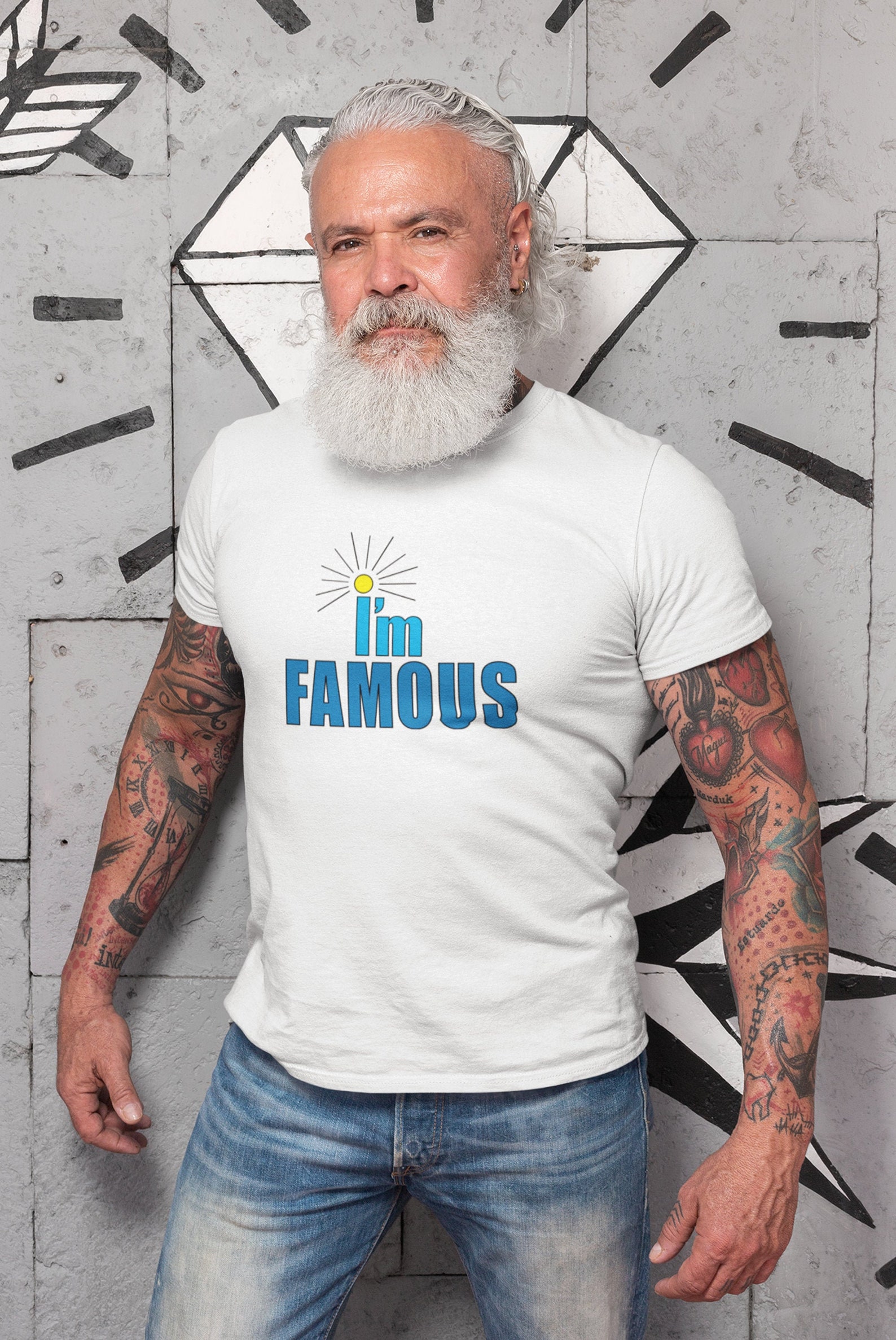 Men's White T-shirt: I'm Famous Actor Musician - Etsy