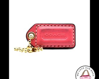 COACH Pink Resin Signature Coach Purse Hang Tag Silver Toned Ball