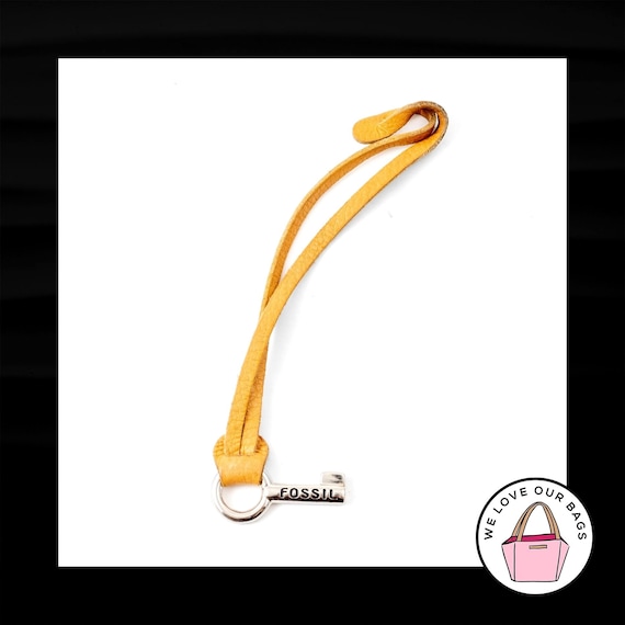 FOSSIL Yellow LEATHER STRAP Loop Silver Nickel Fo… - image 1