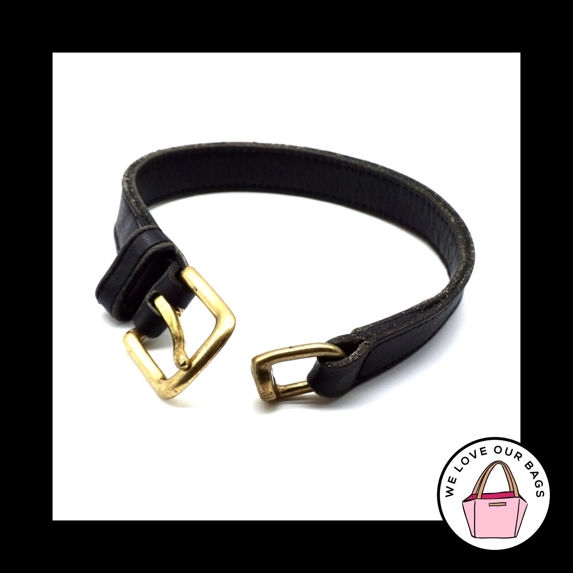 Coach Black Leather Brass Belt Buckle Replacement Hardware Logo Vintage Coach Black Leather Belt: Solid Brass Buckle, Made  main image 2