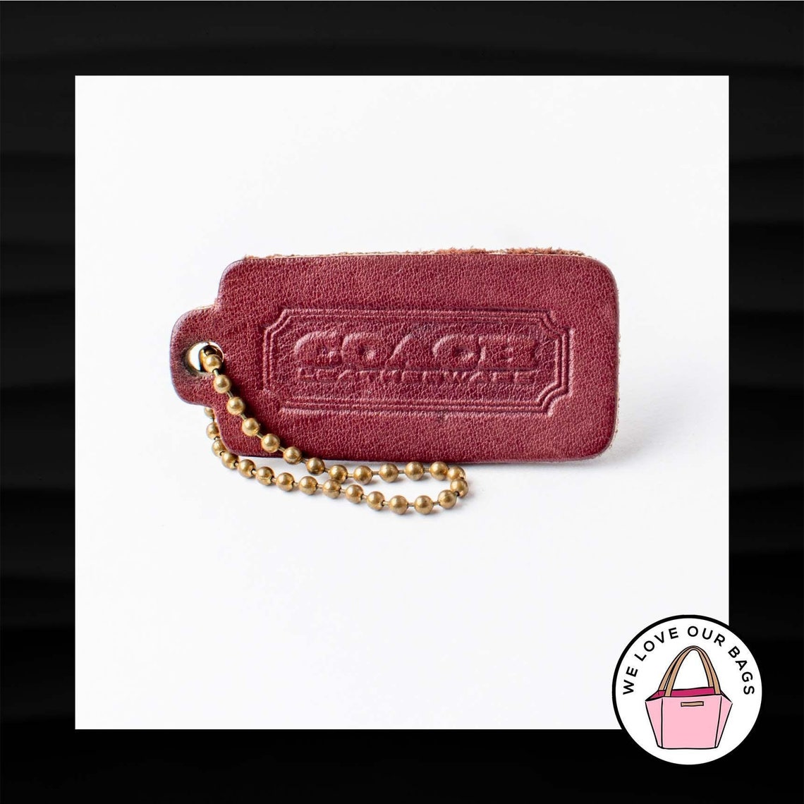 2.25 COACH VINTAGE LEATHERWARE Red Leather Key Fob Bag Etsy