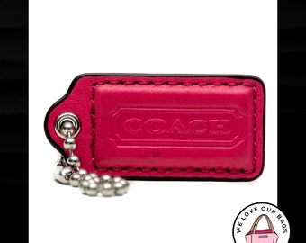 COACH Pink Resin Signature Coach Purse Hang Tag Silver Toned Ball