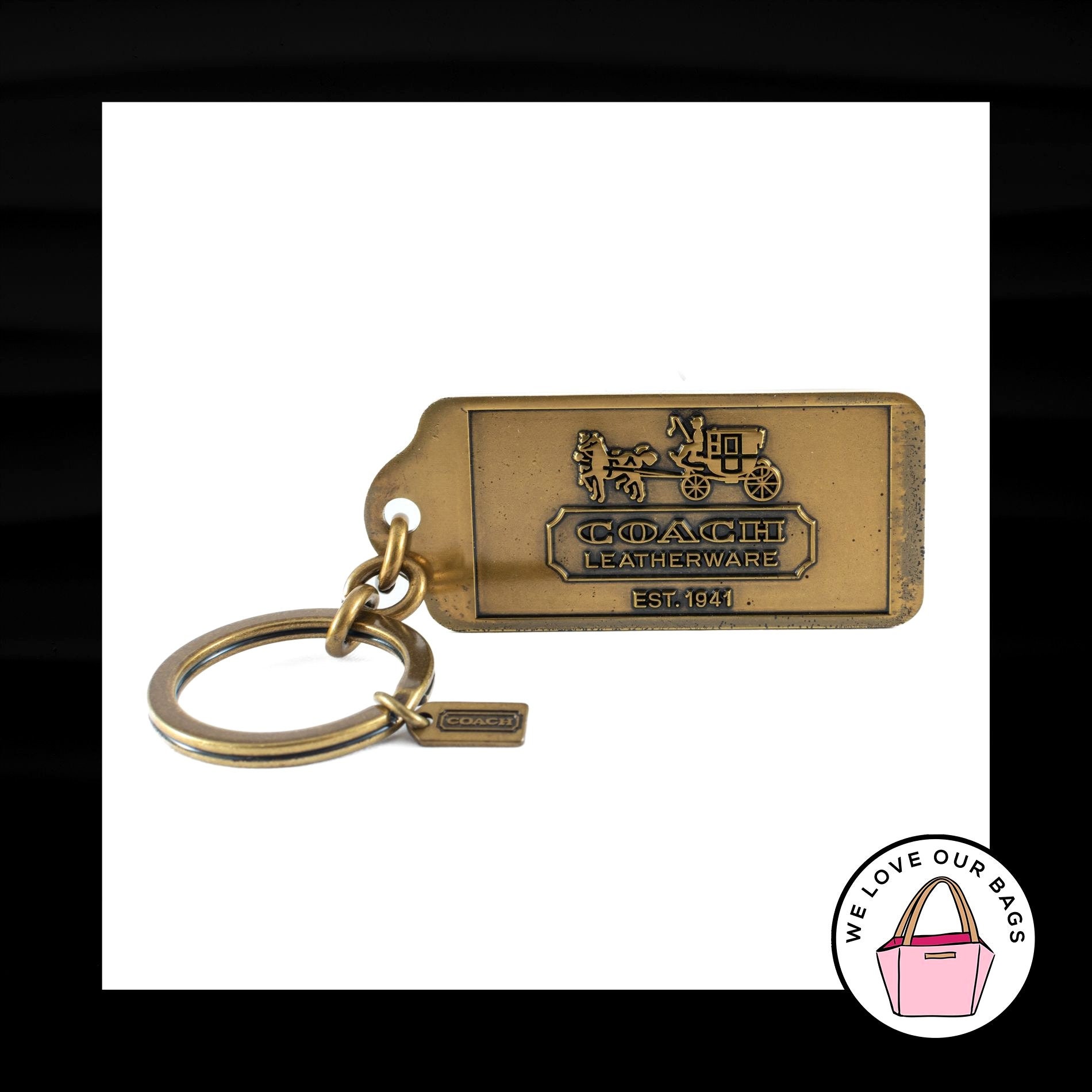 COACH 65TH ANNIVERSARY Horse Carriage Gold Brass Hang Tag Fob Bag Charm  Keychain - Etsy