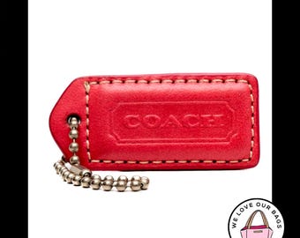 COACH Pink Resin Signature Coach Purse Hang Tag Silver Toned Ball